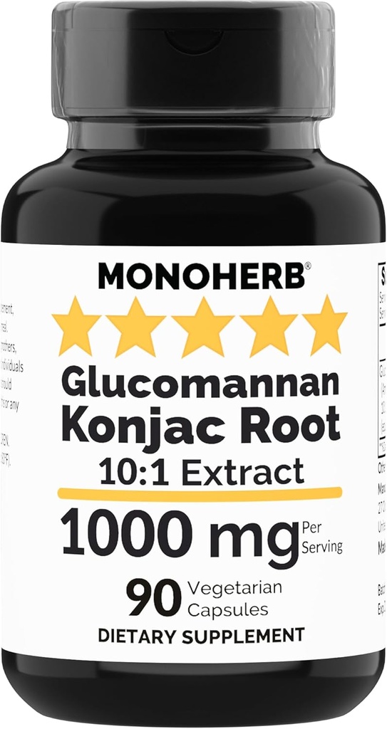 MONOHERB Amorphophallus konjac Radix estratto Glucomannan 1000 mg - 90 capsule vegetariane