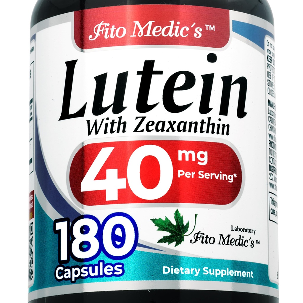 FITO MEDIC'S Lab | Lutein |180 Capsule |40 mg| Lutein 40 mg | Lutein e zeaxantina Supplementi | Estratto di concentrato | Lutein 40 mg | Lutein e zeaxantina | zeaxanthin | Assorbimento ultra alto.
