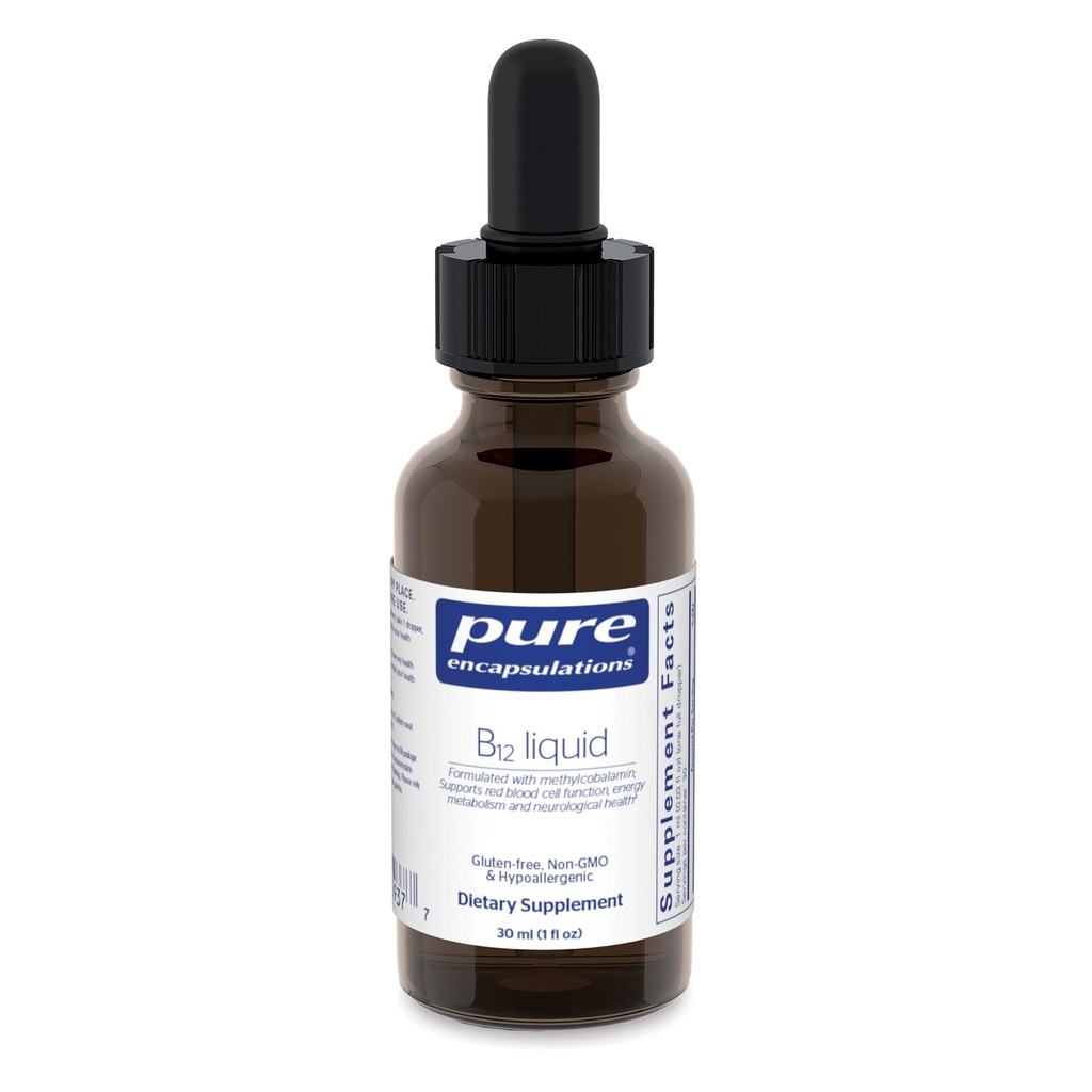 Pure Encapsulations B12 Liquid | 1.000 mcg Vitamina B12 (metilcobalamina) Supplemento alle nervi di sostegno, salute immunitaria, energia e funzione cognitiva* | 1 fl. oz.