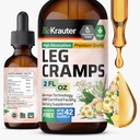BIO KRAUTER Leg Cramps Tincture con Quinine - Ginger & Chamomile Liquid Extracts for Leg Cramps - Natural Alcohol & Sugar Free Formula - Vegan Drops 2 Fl.Oz.