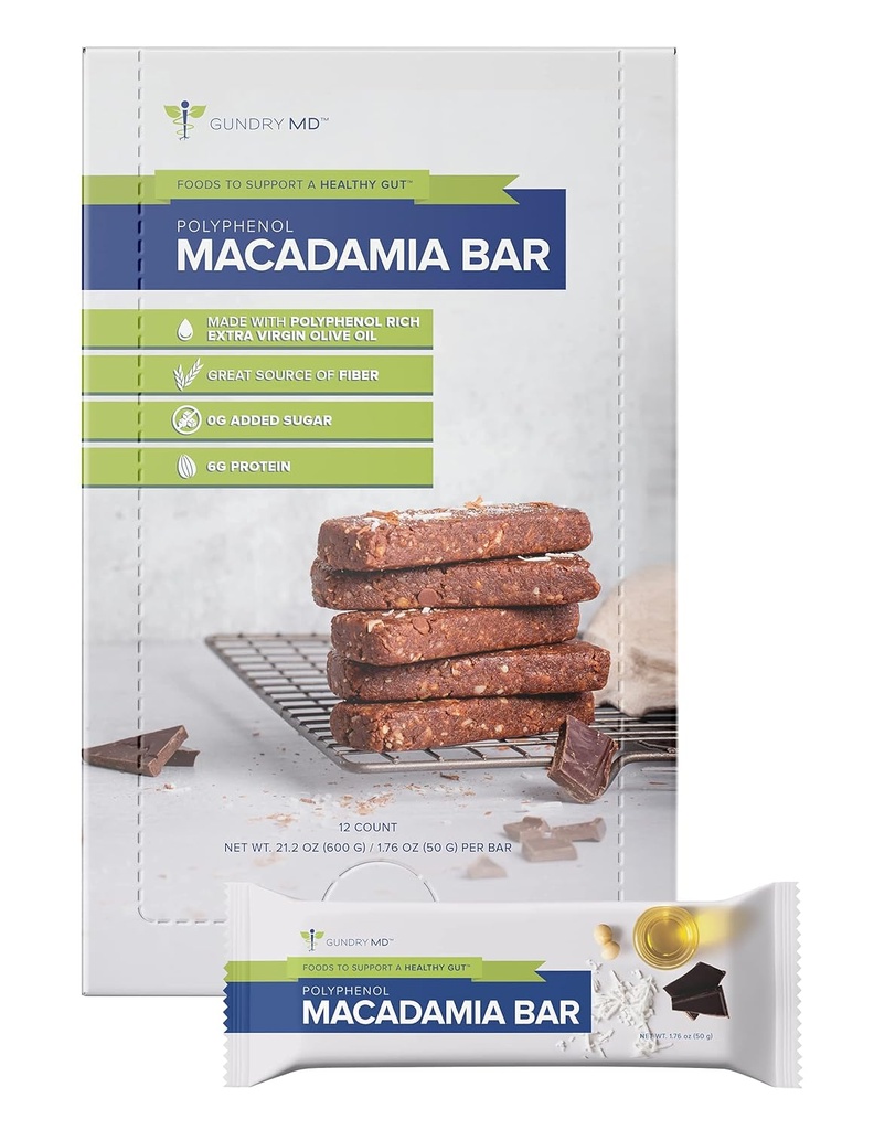 Gundry MD Polyphenol Rich Macadamia Nut Bar, 12 Pack