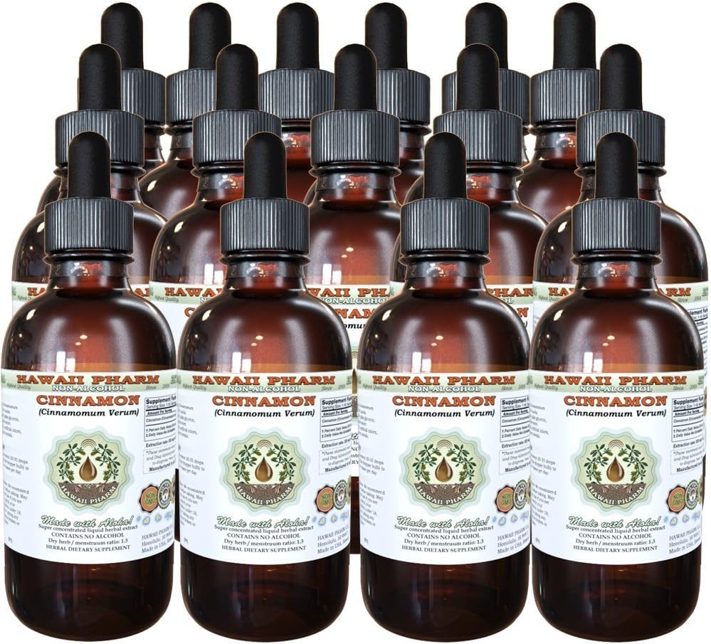 Estratto di liquido senza alcool di cannella, cannella (Cinnamomum Verum) a base di corteccia a base di glicerite hawai Pharm Natural Herbal Supplement 15x4 oz