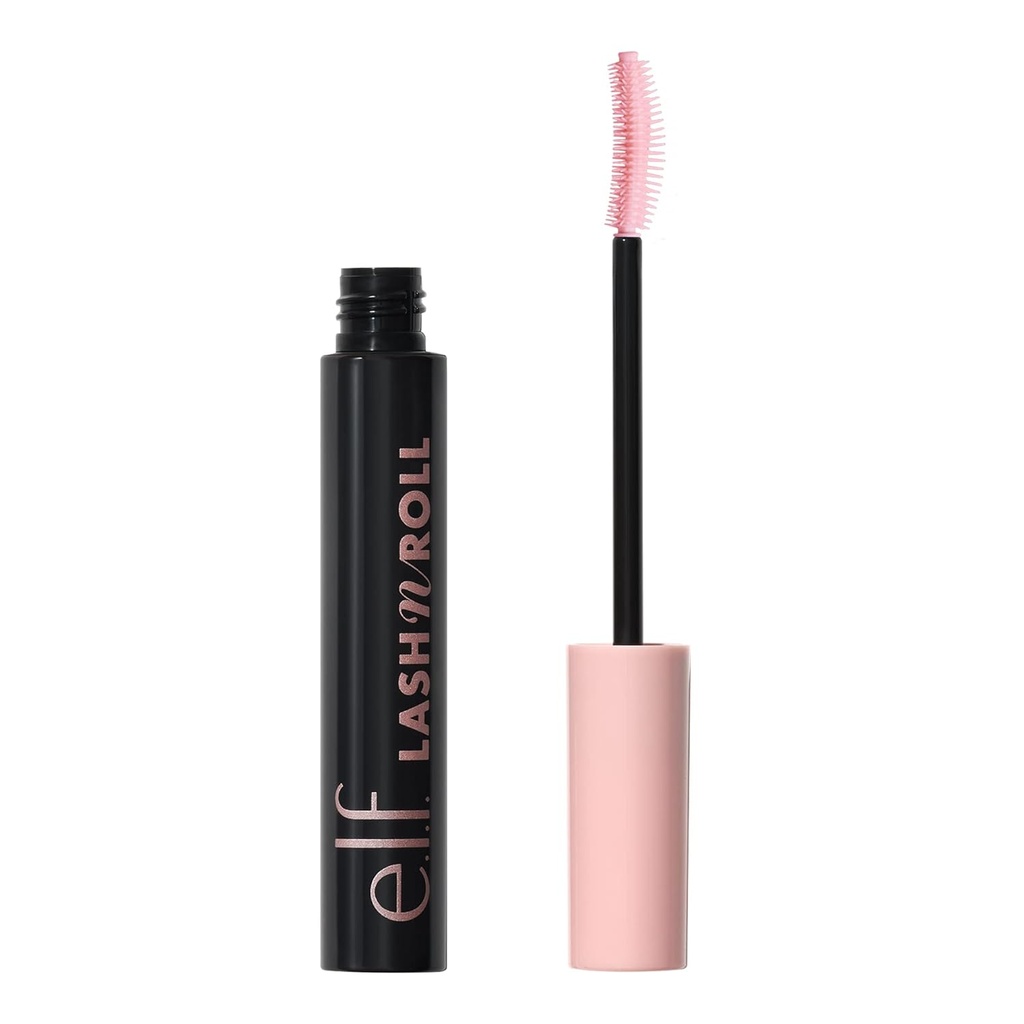 e.l.f. Lash 'N Roll Mascara, Curling Mascara Per Ceneri Visibilmente Alzati, Ascensori & Ceneri separati. Formula di lunga durata, Vegan & Cruelty-Free, Pitch Black