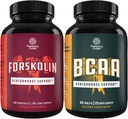 Bundle of Natural Pre Workout Forskolin Supplemento e Branch catena Aminoacidi Supplemento - Energia naturale Booster e supplemento allenamento - Vegan BCAA capsule post allenamento muscolare Recupero