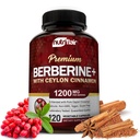 NutriFlair Premium Berberine HCL 1200mg, 120 capsule - Plus Pure True Ceylon Cinnamon, Berberine HCI Root Supplements Pills - Immune System - produce un 8% ottimale HCl