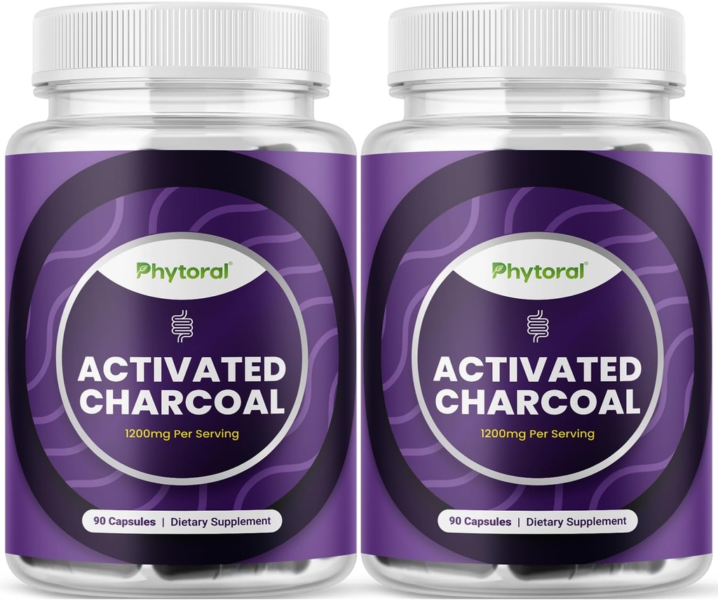 Detox & Cleanse - Capsule di cocco purificanti con 1200 mg Per Servere per Bloating Relief - Integratore di disintossicazione attivo per Body & Gut Health - 90 Count - 2 Pack