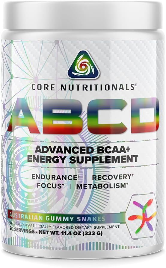 Platinum ABCD Advanced BCAA Energy Supplement, migliora la resistenza, il recupero e la messa a fuoco 30 Serve (Gummy Snakes australiano)