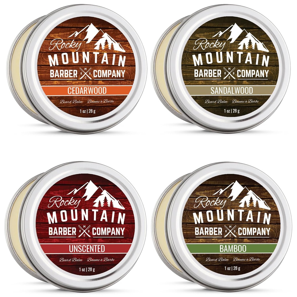 Cuscinetto Balm Variety Pack - 4 Campioni naturali (1 oz ciascuno) con olio di Argan, burro di karité, olio di cocco e olio di Jojoba - Ricco di vitamine e minerali