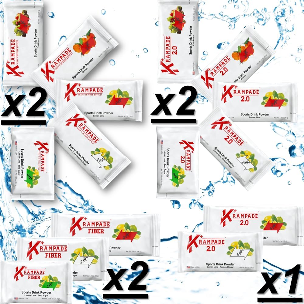 Krampade Electrolytes Powder Potassium Supplement - 2000 mg K+, >2X Più dell'acqua di cocco | Rilievo della canapa e prevenzione
