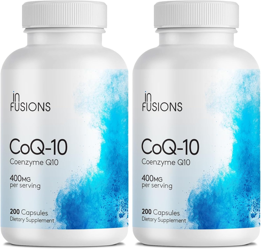 Infusioni Pure Extra Forza CoQ10 400mg 400 capsule ad alto assorbimento Gluten Free Non-GMO 2 Pack