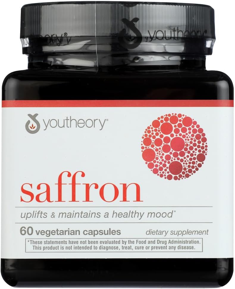 Youtheory Saffron Advanced Dietary Supplement, Eleva Mood & Mental Focus, 60 capsule