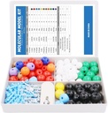 Swpeet 200 Pcs Modello molecolare Kit per Chimica Organica e Inorganica, Chimica Modello Molecolare Studente e Docente Set - 83 Atoms & 116 Links & 1 Short Link Remover Tool