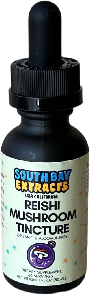 Reishi Mushroom Tincture Extract Liquid Drops - Stress Relief Relaxation Elixir - Alcohol Free - Vegan - Promuovere la calma naturalmente - Non OGM Organic Mushroom Extract