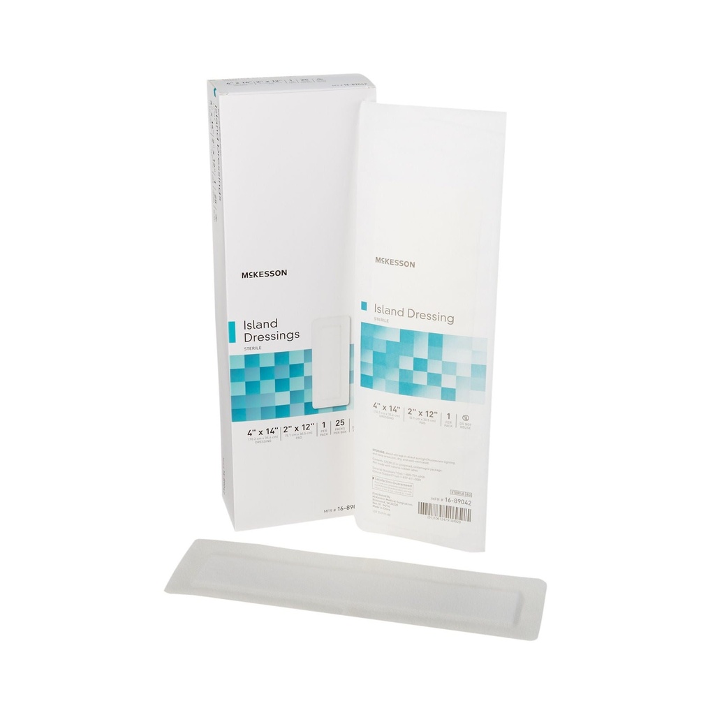 McKesson Island Abiti, Sterile, Dimensione 4 in x 14 in, Pad 2 in x 12 in, 25 Conte, 4 Pacchetti, 100 Totale