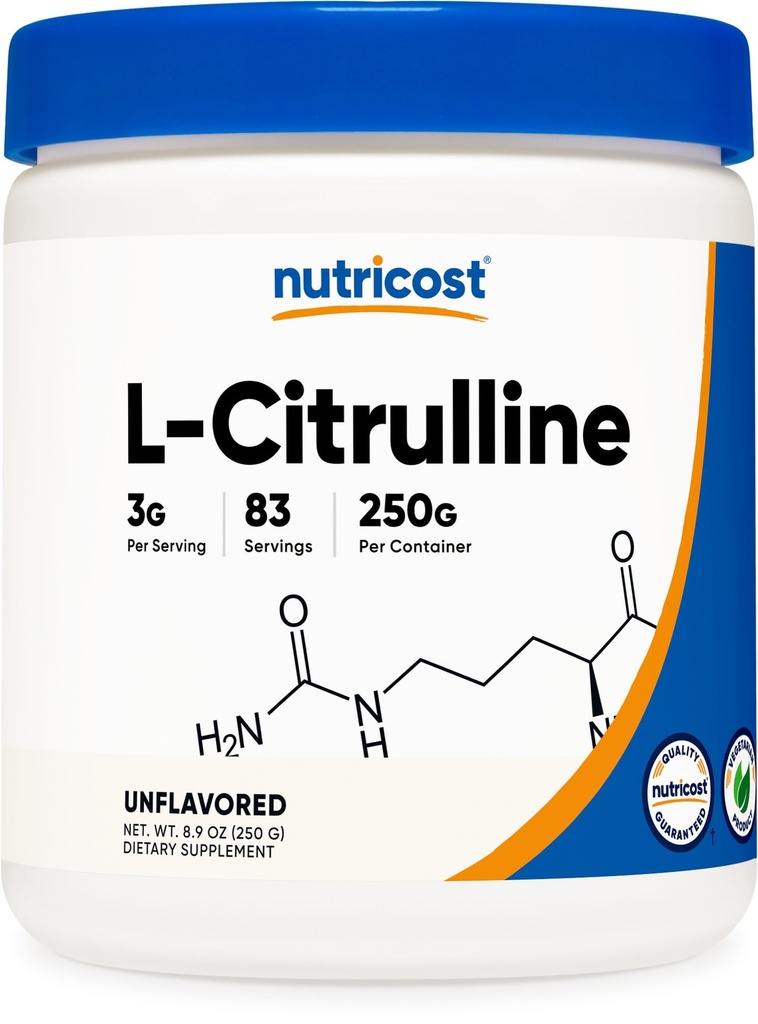 Nutricost Pure L-Citrulline (Base) Polvere 250 Grammi