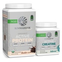 Polvere di creatina solare & Vanilla Organic Protein Set | Bundle & Save | Vegan Protein Plus Monoidrato di creatina non aromatizzato (60 Serve Unflavored, 20 Servings Chocolate)