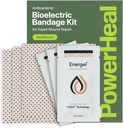 Kit di fasciatura bioelettrica PowerHeal per la cura dei tessuti e la guarigione – Single Layer, No Adhesive Include idrogel Wound, Può essere tagliato a misura – per tagli, Abrasioni, Blisters, Burns – 3-Pack, 4” x 4”