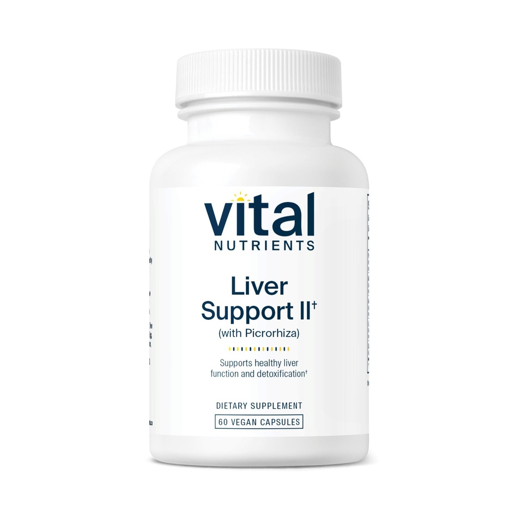 Vital Nutrients Liver Support II with Picrorhiza, Milk Thistle and Curcumin | Vegan Supplement | Combinazione di erbe per sostenere la funzione di fegato sano* | Gluten, latticini e soia Free | 60 capsule