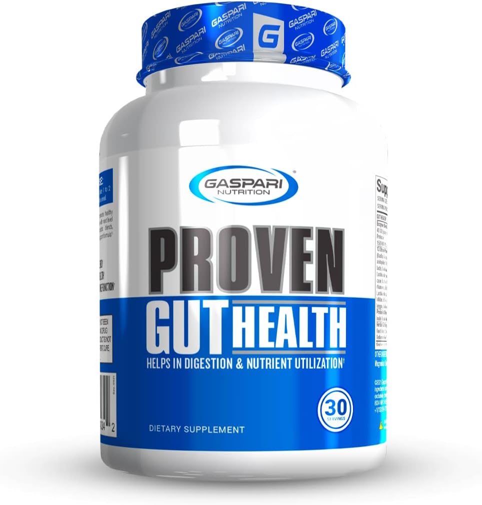 Gaspari Nutrition Proven Gut Health, promuove la digestione sana, Prebiotici e Probiotici, Digestione sportiva e Nutriente Utilizzo (30 Serve)