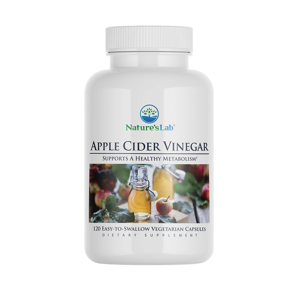 Aceto di sidro di mela del laboratorio della natura 1200mg con cromo - 120 capsule (alimentazione di 60 giorni)