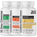 CandEase Matrix Pills & Colon Cleanser & Complete Detox Matrix Fast Kit Bundle 3pk | Caprylic Acid Oregano Protease & Cellulase Enzymes Lassativi ACV Chromium & 100 Bil CFU/g Probiotici digestivi