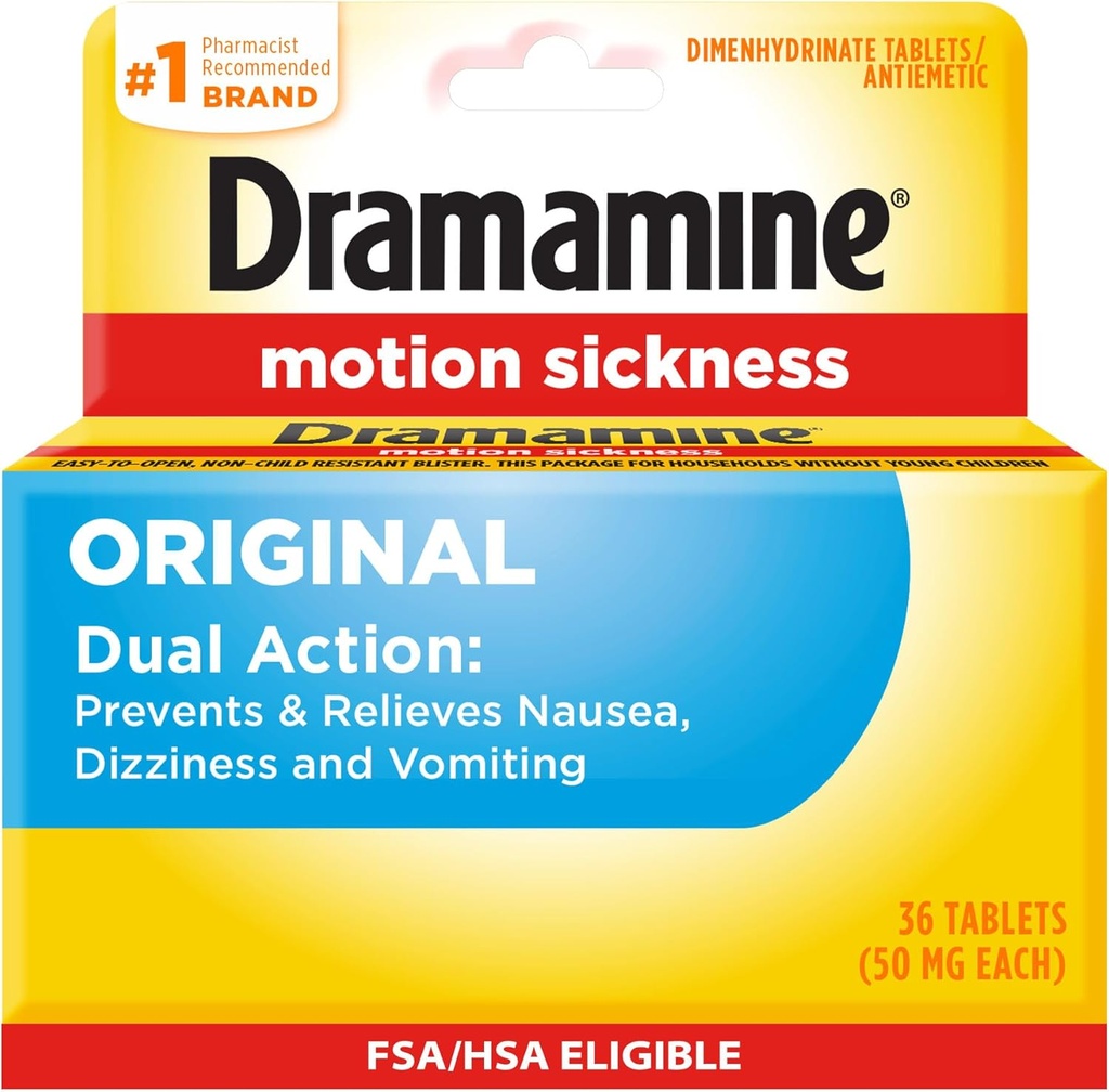 Dramamine Original, Motion Sickness Relief, 36 Conte