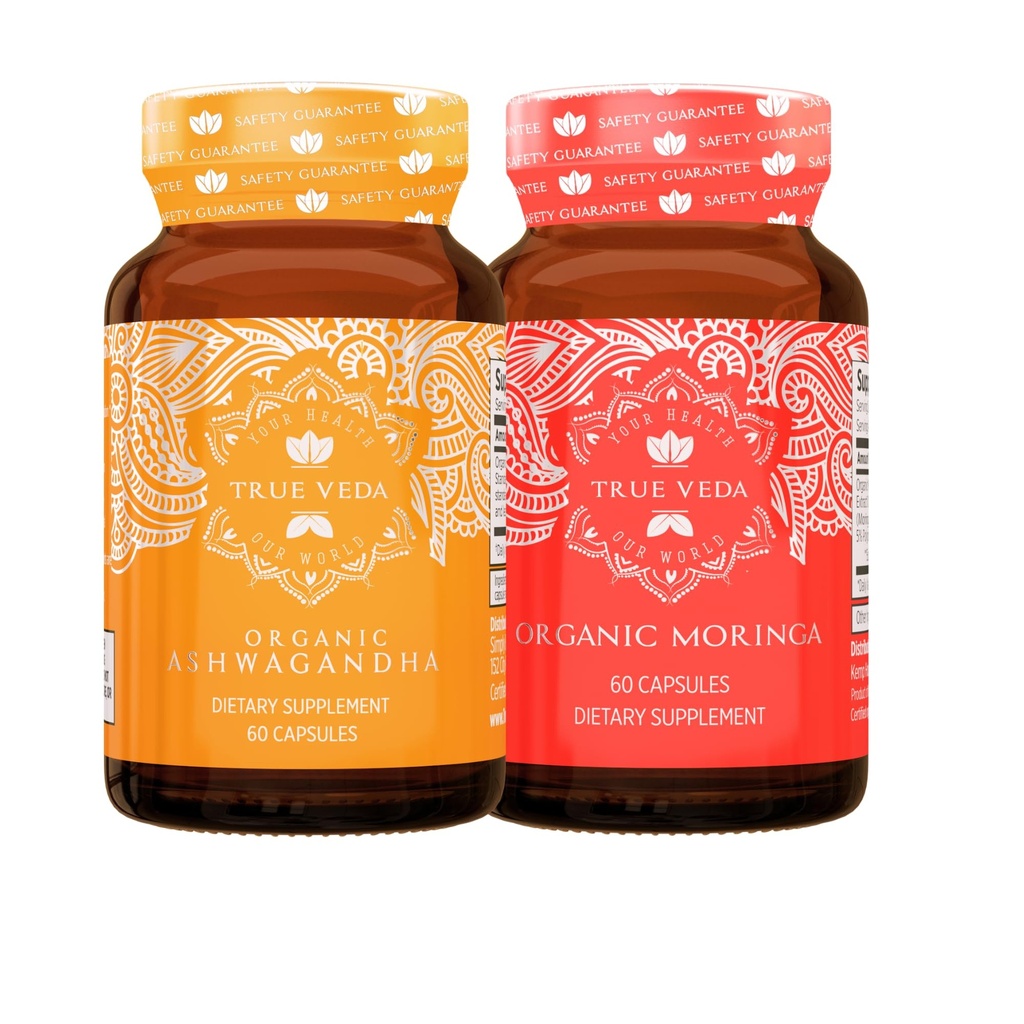 True Veda Energy Bundle USDA Organic | Multi-Award-Winning | Ashwagandha KSM-66® | Capsule Dianabol
