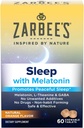 Melatonina 5mg di Zarbee, L-teanina + GABA supplemento di sonno per promuovere il sonno tranquillo, aroma d'arancia naturale, compresse masticabili per adulti età 12 su, 60 conte
