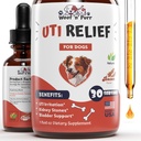 Cane naturale UTI Trattamento - UTI del cane - Trattamento delle infezioni del tratto urinario del cane - Trattamento del cane UTI - Supplemento del cane UTI - Cane UTI Cranberry - Supplemento del mirtillo del cane - 1 fl oz - Sapore di pancetta