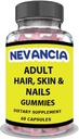 Capelli adulti, Pelle & Nails Gummies - Biotina 5000 mcg - per la crescita più veloce e più sana dei capelli, unghie più forti, pelle più sana – per le donne & uomini - Extra Forza, 60 Vegan Gummies