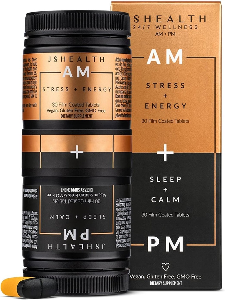 JSHealth Vitamins, AM + PM Formula | Multivitaminico giornaliero per donne e uomini (60 compresse, 30 giorni di alimentazione)