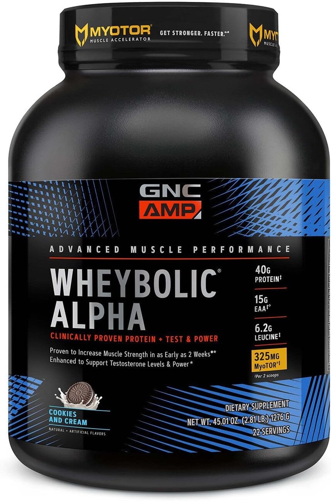 GNC AMP Wheybolic Alpha con MyoTOR- Cookies e Crema (22 Serve)