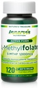 Folato bioattivo (L-5-MTHF 1000mcg, Folate 1700mcg) – Supporto per cervello e umore, Easy-to-Swallow, 120 capsule di veg
