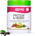 OZIVA Protein & Herbs per le donne | 500 Gm (16 Serve)| con Multivitaminici, Curcumina, Shatavari, Tulsi per il supporto Metabolismo, bilancia ormonale & pelle, salute dei capelli (1.1 Lb)