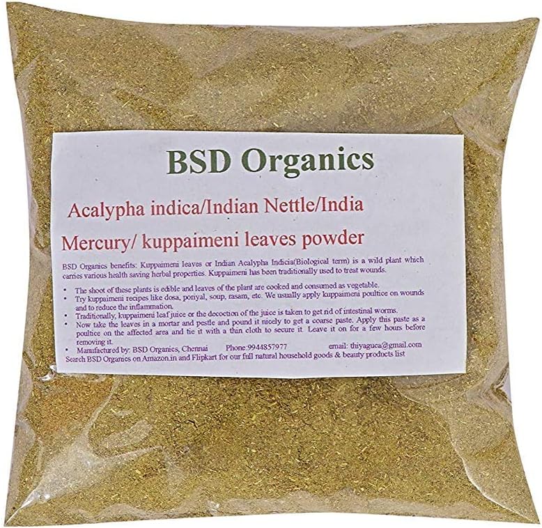 Foglie Polvere di Acalypha Indica/Indian Nettle/Indian Mercury/Indian Copperleaf/kuppaimeni (200 Gram / 7 Oncia)