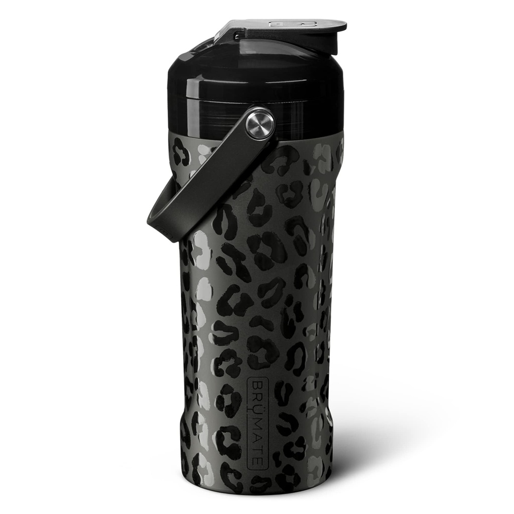 Borraccia di frullatore MultiShaker BrüMate | Bottiglia di frullatore 100% isolata in acciaio inox | Pre Workout e Protein Shaker Bottiglia per Gym | 26oz (Onyx Leopard)