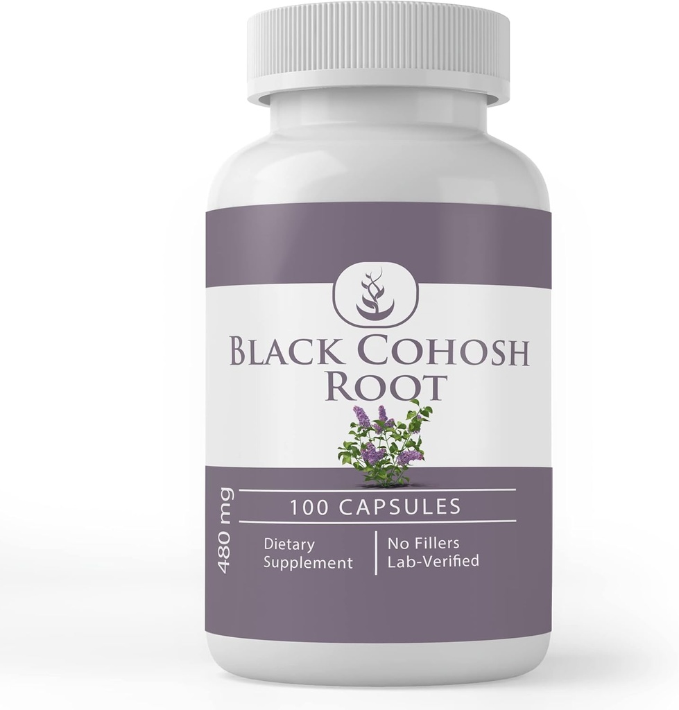 Ingredienti originali puri Razza di Cohosh Nero, (100 capsule) Sempre Pure, Senza Additivi o Filler, Verified Lab