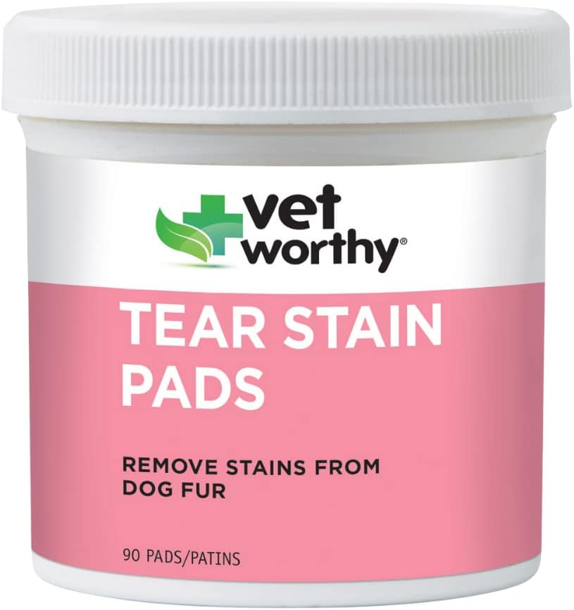 Vet Worthy Tear Stain Pads for Dogs - Soluzione Soaked Pads - Remove Stains from Dogs Fur - Gentle and Safe - 90 Pads.
