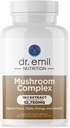 DR. EMIL NUTRITION 10 Mushroom Supplemento per Clarity Mentale, Focus & Immune Support - Functional Mushroom Nootropic Supplement con Lions Mane Extract, Cordyceps, Turkey Tail & More