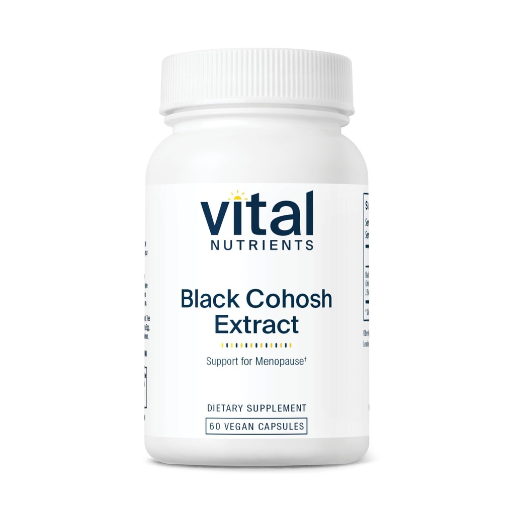 Vital Nutrients Black Cohosh Extract 250mg| Vegan Supplemento per la menopausa delle donne, l'equilibrio ormonale e il supporto PMS* | Gluten, latticini e soia Free | Non-GMO | 60 capsule
