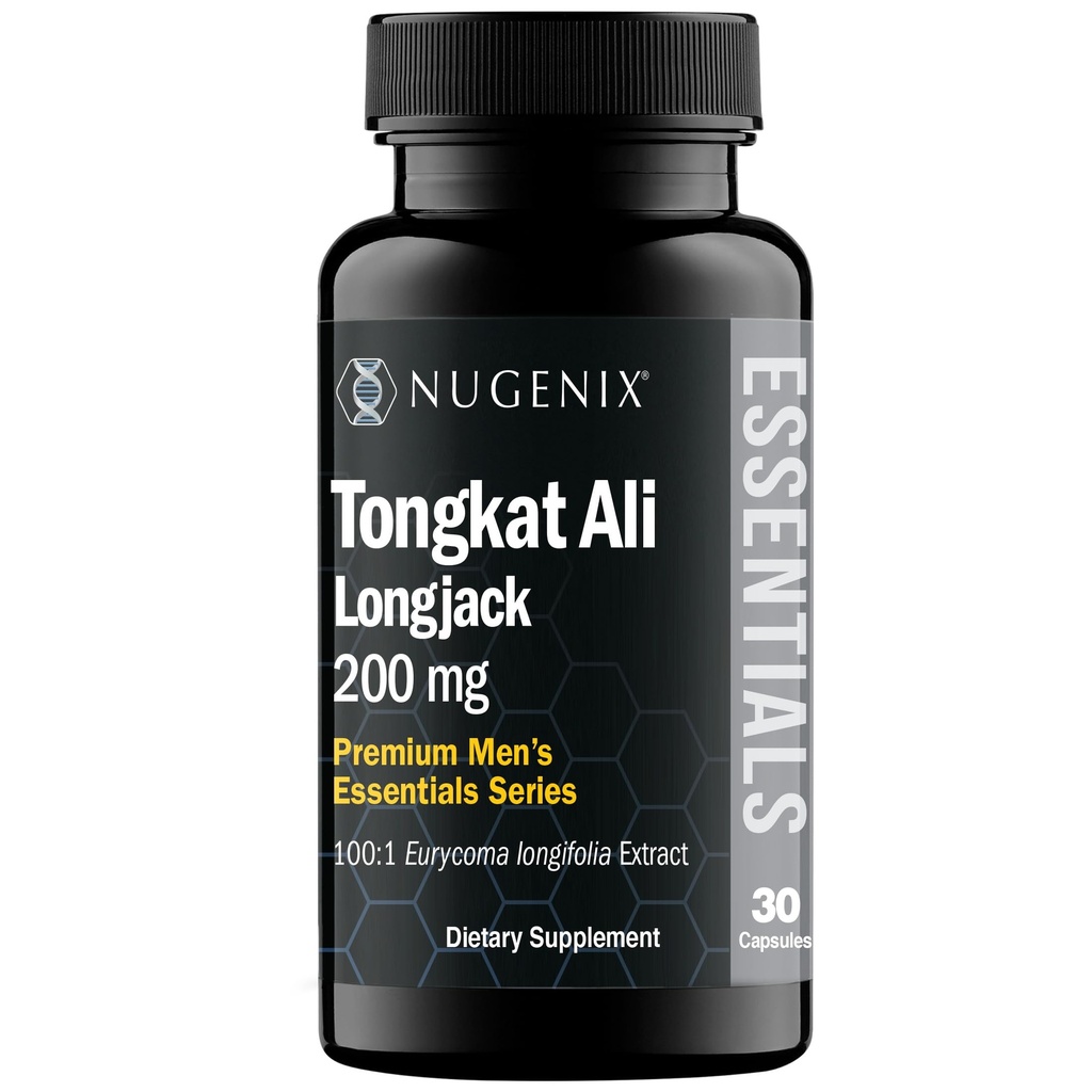 Nugenix Essentials Tongkat Ali per gli uomini, Supporto per la salute degli uomini, Longjack Eurycoma Longifolia Extract, 30ct