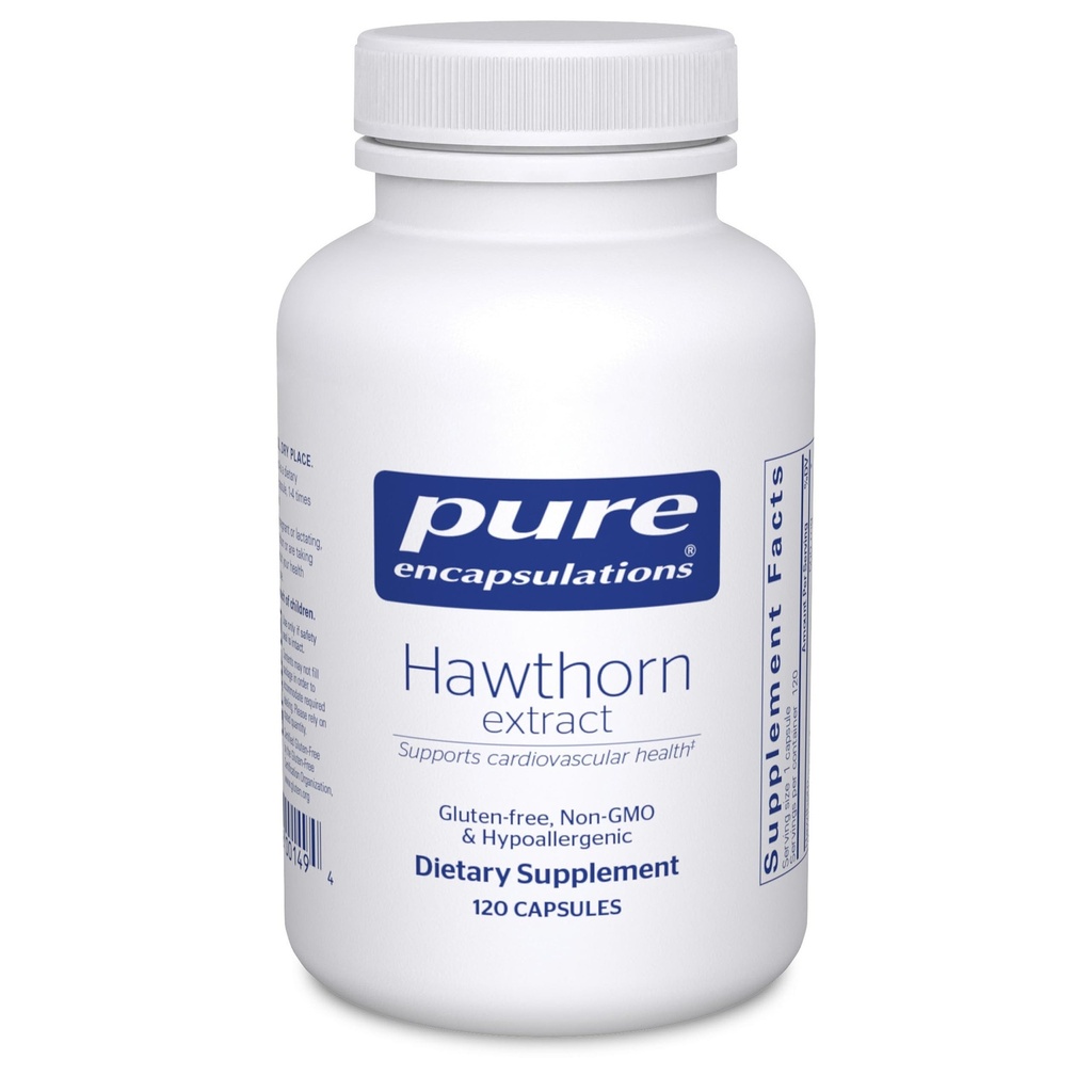 Pure Encapsulations Hawthorn Extract | Crataegus Oxyacantha Supplemento anallergico per il supporto del sistema cardiovascolare | 120 capsule
