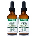 LIQUIDHEALTH USDA Organic Nascent Iodine Liquid Drops, Pure Iodine Supplemento per Thyroid & Immune Support, Energy Supplement - Made in USA, Vegan, Incolore, Tasteless Tincture (2 Pack)