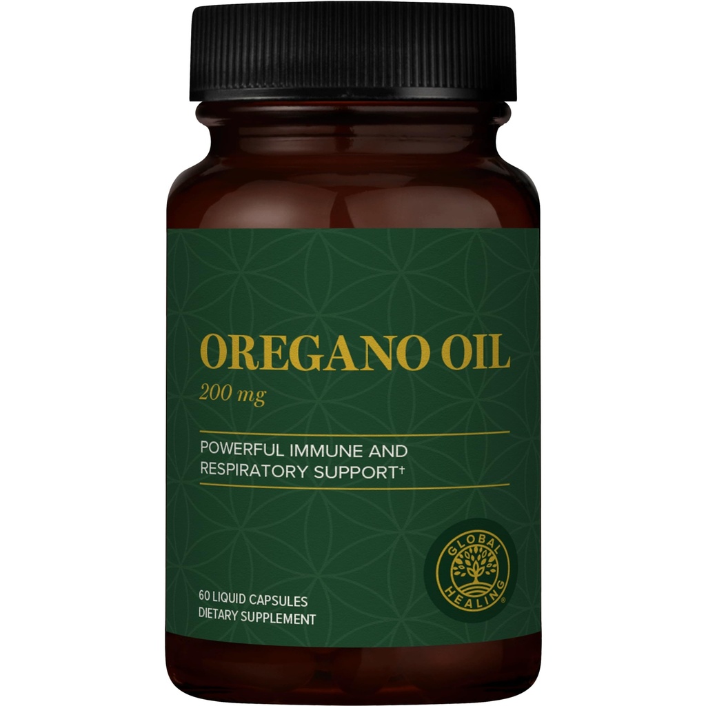 Global Healing Center - Capsule Olio d'Origano con Ingredienti Organici & Cayenne Pepper Extract, Capsule di Oregano per Supporto Sistema Immune, Salute Respiratoria, Digestione, Gas & Gut Wellness (60 Conte)
