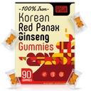 Panax rosso coreano Ginseng Supplemento Gummies - Supplementi di ferro per le donne e gli uomini - Iron Gummies con vitamina C, B6, B12, Potassium & Magnesium, Vegan - 90 Conte