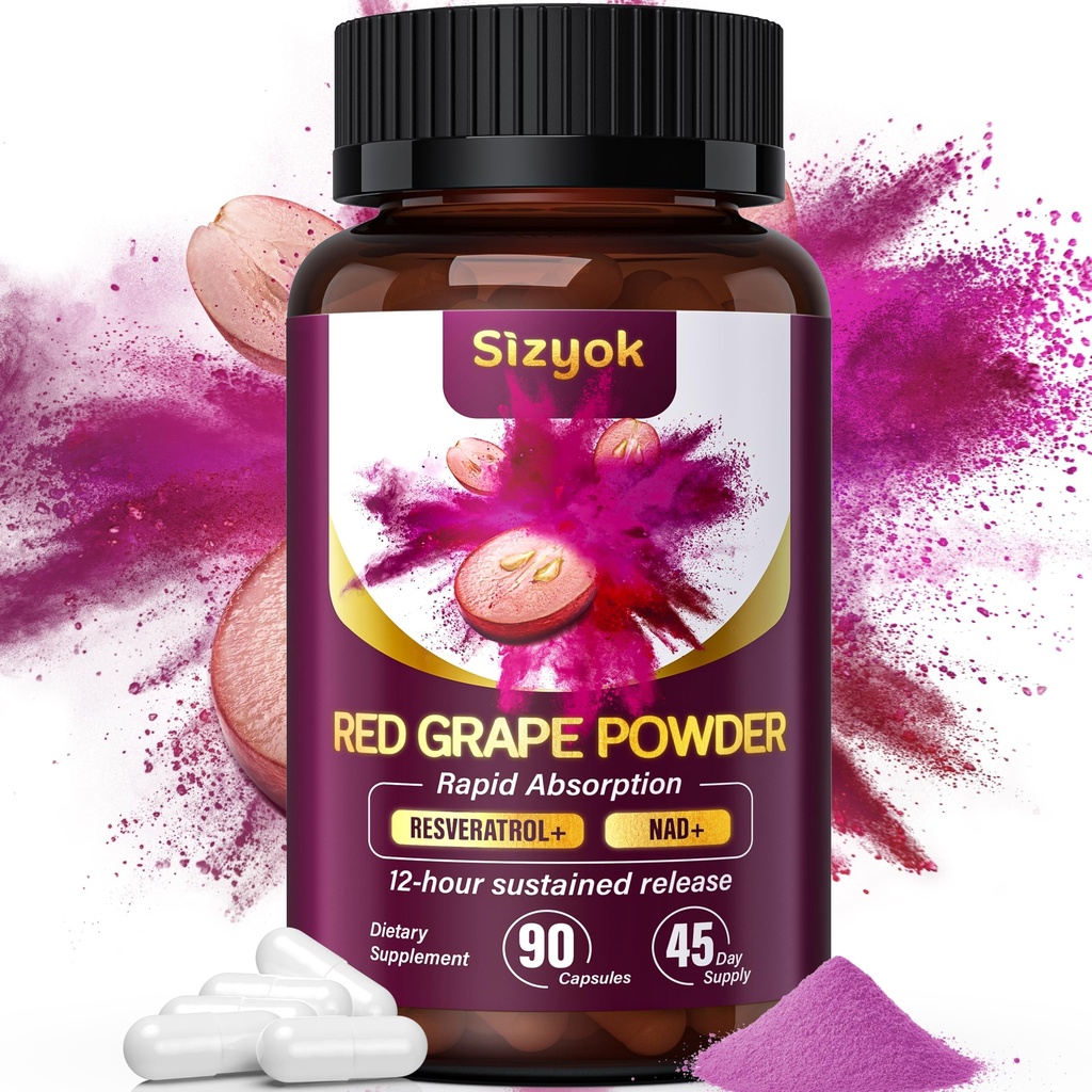 Piceid Resveratrolo Supplement e NAD+ Cell Regenerator, Nitric Oxide Supplement, Support Heart Health, Blood Flow, Cellular Energy Production & Metabolism, Red Grape Powder, 45 Day Supply