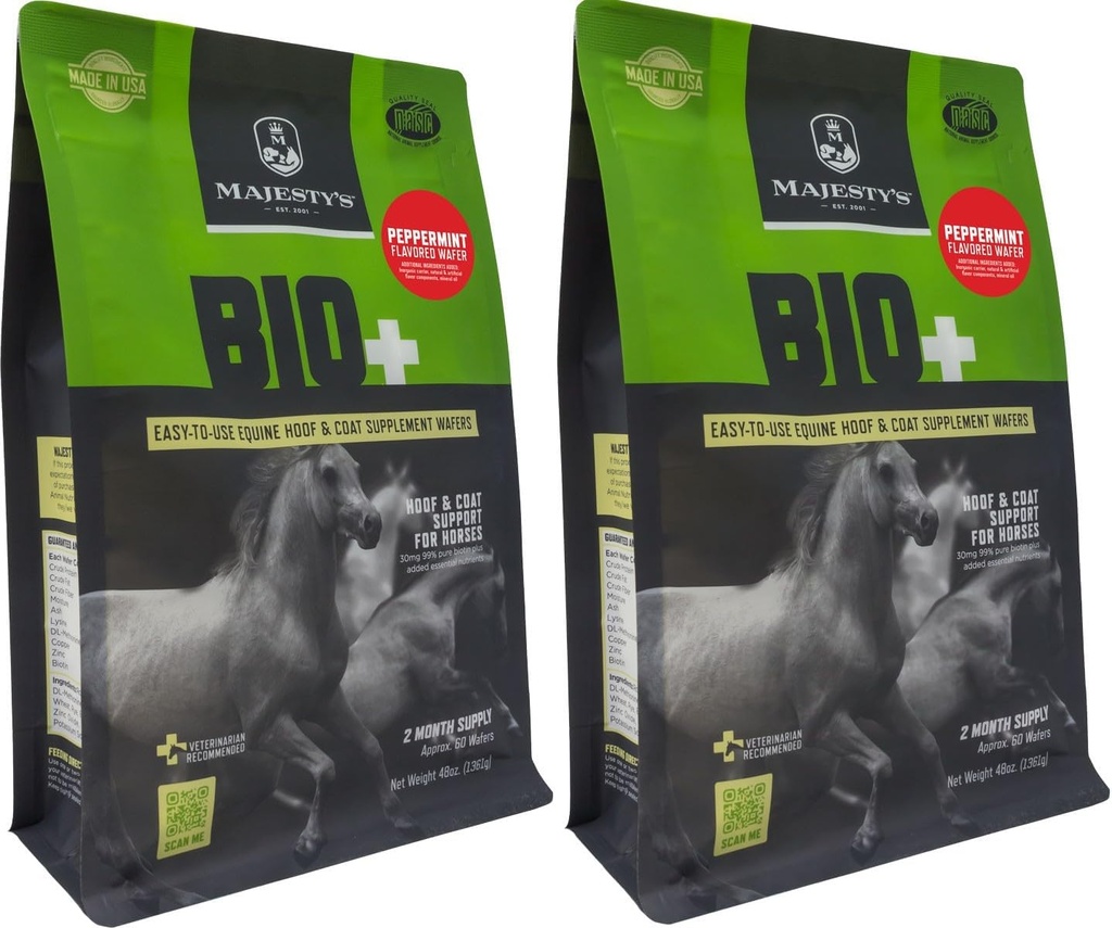 Maestà di menta piperita aromatizzata Biotin Wafers - Superior Cavallo/Equine Hoof e Coat Support Supplemento - Rame, Zinco, Lisina, Metionina