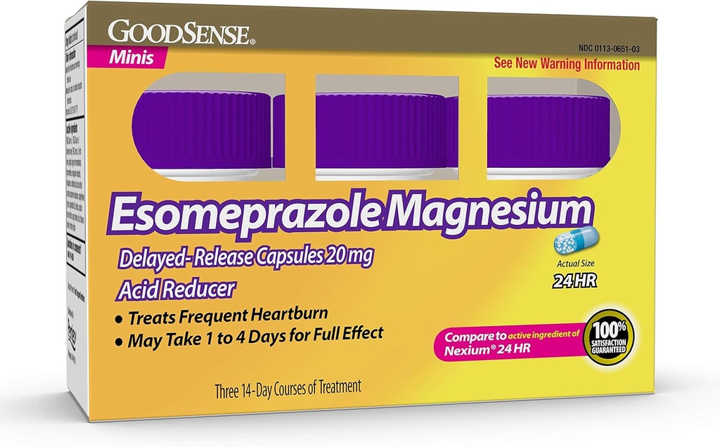 GoodSense Esomeprazole Magnesium Delayed-Release Mini capsule, 20 mg, Riduttore di acido, 42 conte