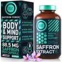 Integratori di zafferano per le donne e gli uomini - Estratto di zafferano puro 88.5mg - Antiossidante, salute degli occhi, supporto energetico e Booster di mood - Vegan, Made in USA, 60 capsule una volta al giorno